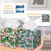 Tropical Palm Leaf Flamingo 2 Pcs Tissue Box Cover Square
