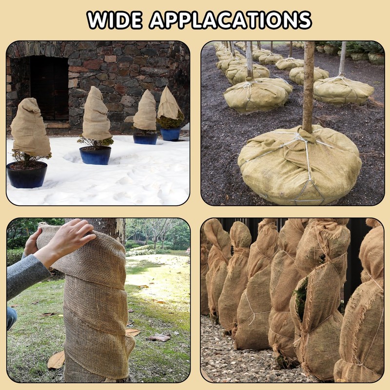 Medoore Natural Burlap Tree Protector Wraps, 40inches x 20ft Plants