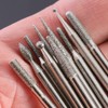 Bestgle 30 Pcs Diamond Burr Assortment Kit, 3mm Round Shank