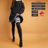 SOXXI Women's Long Thigh High Socks, 3 Lines x Plain,
