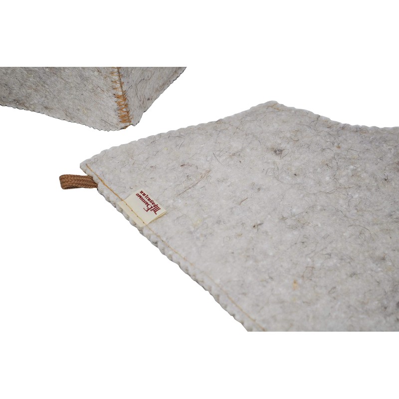 Felt Hand Shoe and Cap for Sauna or Banya -