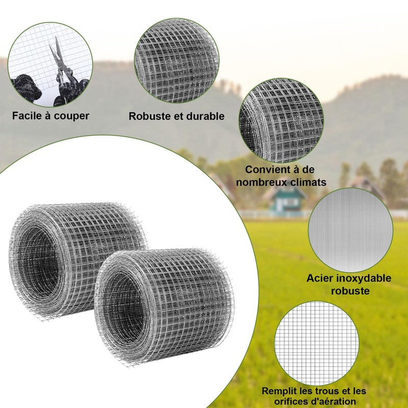 2 Rolls Wire Mesh 10 cm x 6 m, Fine