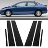 6 Pcs Side Door Window Cover Glossy Black Pillar Post