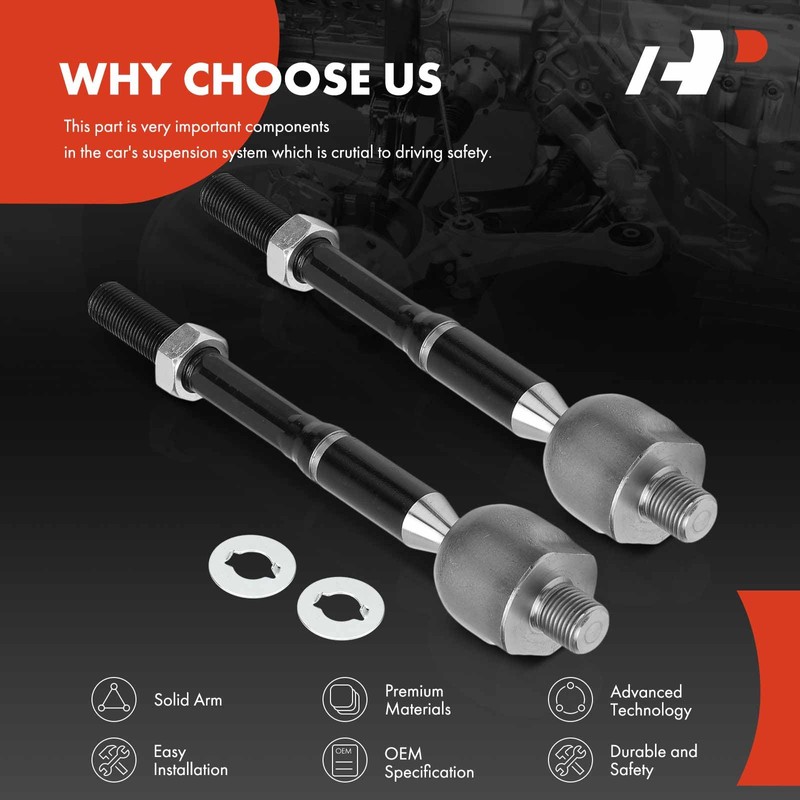 A-Premium 2 x Front Inner Tie Rod Ends, Compatible with