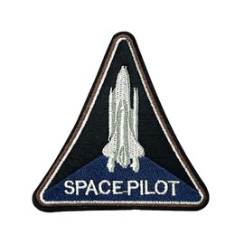 Space Shuttle Space Pilot Triangle Patch – United States USA Mission Emblem – Iron On Embroidery Badge (10cm) – Rocket Launch Astronaut Cosplay Patch for Jackets, Costumes & Collectors