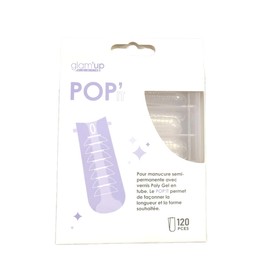 Glam'Up Paris - 120 Acrylic Capsules Pop'it - Nail Tips UV Gel - Full Coverage - 12 Sizes with Scale - Nail Extension Tool - Transparent