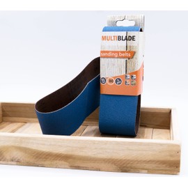 Multiblade Professional Sanding Belts Zirconia 65 x 410 mm, Pack of 3, Grain 80, for Wood and Metal, Professional Quality, for Sanding Belt Machines