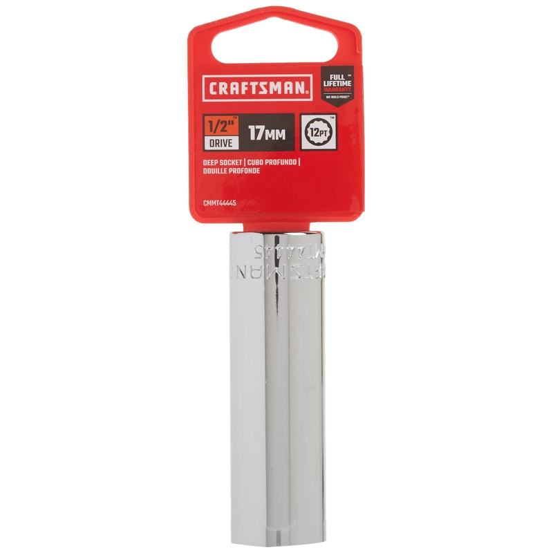 CRAFTSMAN Deep Socket, Metric, 1/2-Inch Drive, 17mm, 12-Point (CMMT44445)