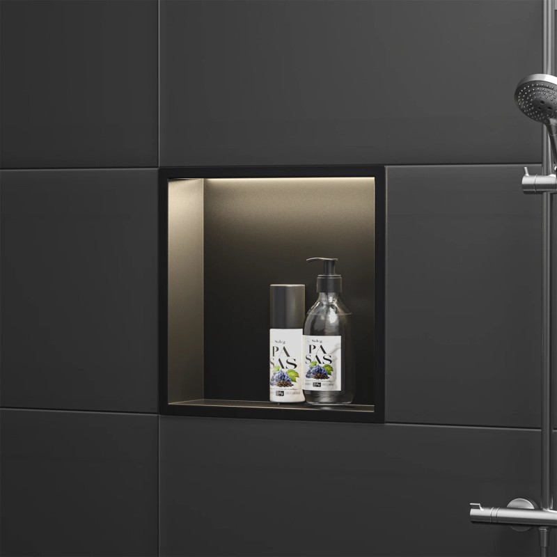 LED Bathroom Shower Wall Niche 12x12 Inch Waterproof IPX65 Stainless