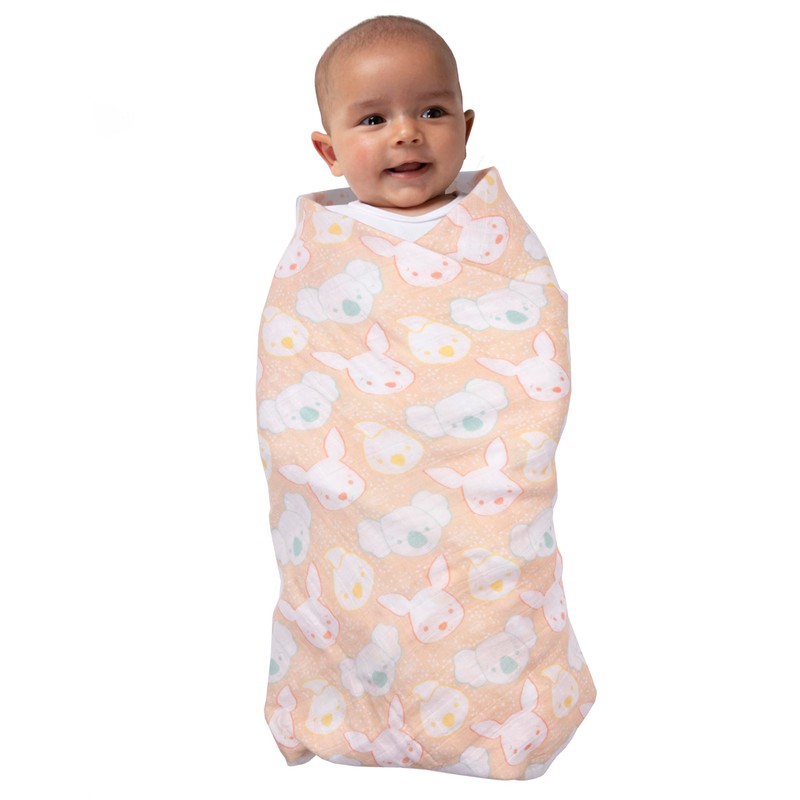 Playgro Fauna Friends Muslin Swaddle Blanket Gift Pack with 4