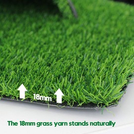 WarmShe 0.7inch Realistic Artificial Grass Turf Synthetic Faux Astroturf Rug 8FTX11FT for Pet Indoor Outdoor Carpet Balcony Garden Lawn Mat with Drainage Holes