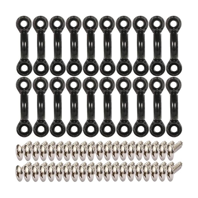 Kayak Pad Eye Kit 20PCS Nylon Bungee Deck Loops Tie
