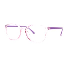 Kid Girls Colorful Round Horn Rim Blue Light Filter Computer Glasses Purple