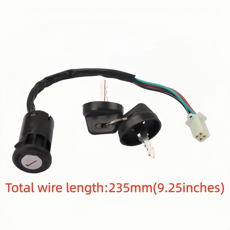 2 Pack 4 Wires Ignition Switch with Keys Waterproof Dustproof