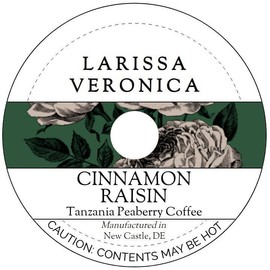 Cinnamon Raisin Tanzania Peaberry Coffee (Single Serve K-Cup Pods) (Gourmet, Naturally Flavored, Whole Coffee Beans) (12 pods, ZIN: 577921) - 2 Pack