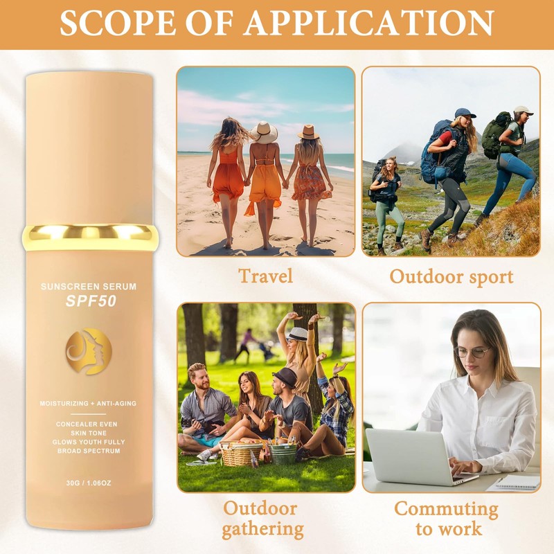 4 in 1 Moisturizing Full Coverage Liquid Foundation Sunscreen Serum