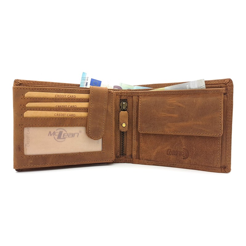 Lemasi Genuine Buffalo Full Leather Biker Wallet Skull with RFID