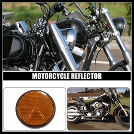 Hihaha 4 Pcs M6x1.0 Orange Red Plastic Universal Round Screw Mount Reflective Warning Reflector with Nut for Motorcycle Bike Durable Material