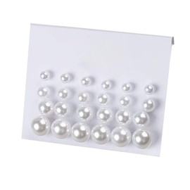 Trendy Pearl Earrings Studs for Women White Big Pearl Earrings Bridal Simulated Pearls Stud Earrings Jewelry Set for Wedding Hypoallergenic Faux Simulated Pearls for Women Ladies Birthday Christmas