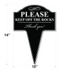 Please Keep Off The Rocks Aluminum Yard Sign 10x14