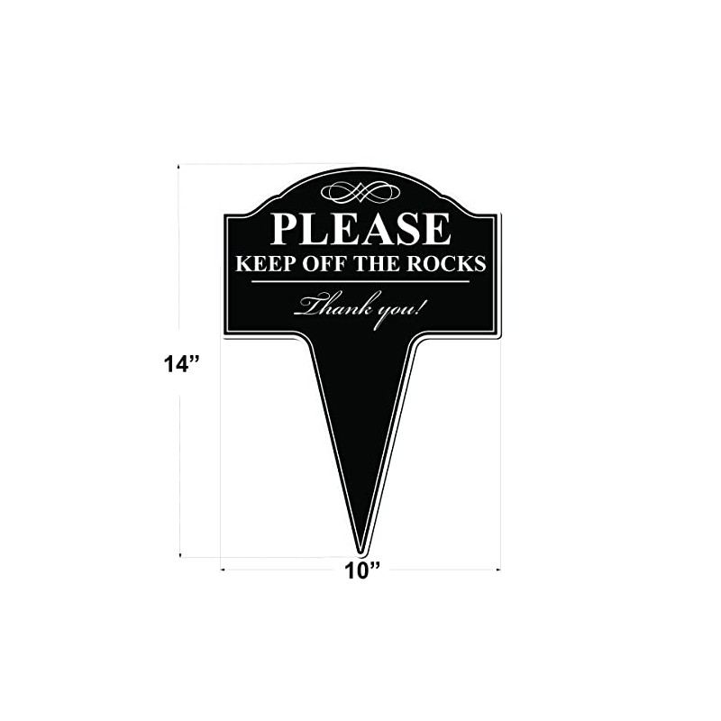 Please Keep Off The Rocks Aluminum Yard Sign 10x14