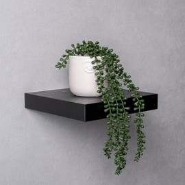 Velano - HYLLY Shelf, Wall Shelf, Floating Shelf, Hanging Shelf, Shelf Systems - 1 Piece, 23.5 x 23.5 cm, Black Wood - Shelves for Kitchen, Bathroom, Living Room, Bedroom