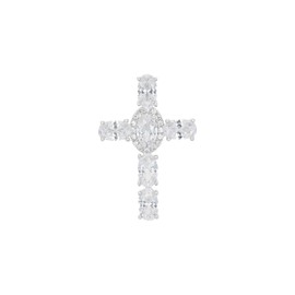 Amor Motif Pendant 925 Sterling Silver Women's Pendant with Synthetic Zirconia 2.2 cm White Cross Comes in Jewellery Gift Box 2039078, Sterling Silver, Cubic Zirconia