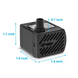 DaToo 50GPH 3W Small Submersible Water Pump Mini Fountain Pump Ultra Quiet For Aquarium Fish Tank Pond Statuary Hydroponics