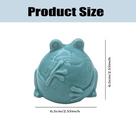 Toilet Bolt Caps, 2 Pcs Ceramic Frog Decorative Toilet Bolt Covers, Toilet Screw Covers Decorative, Toilet Bolt Figurine, Cute Bathroom Toilet Bolt Decor Easy Installation (Cute Frog-Blue)