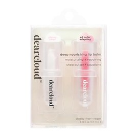 dearcloud Deep Nourishing Lip Balm Set (.13 fl oz) – Lip Balm and Gloss for Women with Shea Butter & Squalane – Korean Skin Care Moisturizer for Lips (Set of 2)