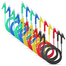 10Pcs 14 Gauge Alligator Clips with Wires for Multimeter, Heavy Duty Silicone Test Leads 15A Jumper Wires with Insulators Clips for Electrical Testing Experiment(3.3ft/1m)