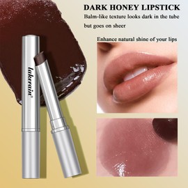 Honey Lipstick Tinted Lip balm, Hydrating Nourishing Sheer Formula Lipstick, Natural Glossy Finish (2 PCS BLACK)