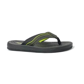 REDVOLUTION New Kids Beach Sandal Super Soft Footbed Boys' Aruba Flip-Flop (Aruba blk/green, 1)