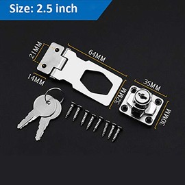 Vogueing Tool Door Lock 1 Piece Lock with Key and Screw 90 Degree Security Knob Lock for Shed Doors, Furniture, Cabinets, Boxes(64mm)