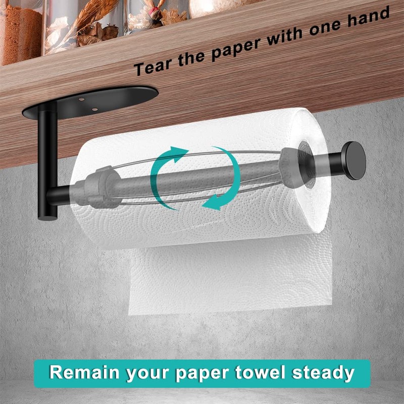 MGahyi Paper Towel Holder Under Cabinet, Single Hand Operable Wall