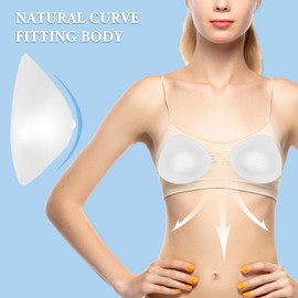 Geckowi Mastectomy Breast Prosthesis for Swimming,Waterproof Swim Breast Form for Mastectomy Women Concave Bra Pads Inserts 2