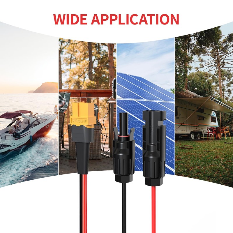 ELFCULB 10AWG 2FT XT60 Solar Cable 2 10 25 35