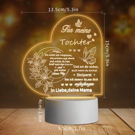 Gift for Daughter, LED Lamp Night Light Best Friend Gifts, 3D Night Light LED Illusion Lamp for Her Girlfriend Sister Daughter Birthday Christmas Friendship Thank You Gift (B)