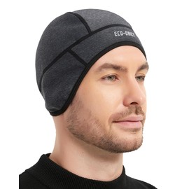 Eco-daily Winter Skull Cap Helmet Liner, Thermal Cycling Cap Fleeced Windproof Running Beanie Hat for Men and Women
