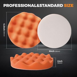 6 Inch Buffing Pads, 11 PC 150mm Backing Plate car polishing kit, Thick Wool polishing pad with self-Adhesive Backing, polishing Sponge Pads for car polishing and waxing