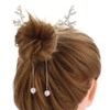 Pokinge Gold Retro Christmas Hair Clip Christmas Antler Hair Fixer