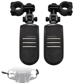 FOVPLUE 1.25" 32mm Highway Footpegs, Adjustable Highway Peg w/ 3-Piece Clamp for Harley Touring Softail Dyna Sportster Honda Kawasaki Suzuki Yamaha Indian Victory with 1-1/4" Engine Guard,#3