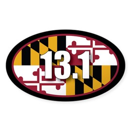 CafePress Maryland State Half Marathon 13.1 Oval Car Bumper Sticker
