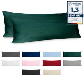 Cushion Cover 40 x 145 cm Renforcé Cotton (Set of 2) – Green – Densely Woven with 57 Threads/cm² – Cushion Cover 40 x 145 cm – Oeko Tex Certified – Dreamzie