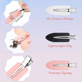 TAVVKE 12 Pieces No Crease Hair Clips Leaf Shape Barrettes No Bend Hair Clips for Hairstyle Bangs Waves Makeup Application Portable, Assorted Colors