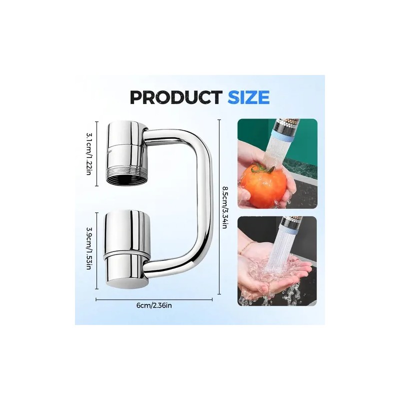 Extensor De Grifo Giratorio 1080° Con Aireador Para Lavabo