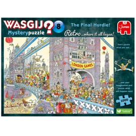 Wasgij Retro Mystery 8 The Final Hurdle | Jigsaw Puzzle For Adults 1000 Pieces | The What Happens Next Jigsaw Puzzle | 68 x 49cm Puzzle | Jumbo