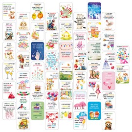 PQCLXUYA 50 Unique Inspirational Cards,Motivational Kindness Mini Note Cards with Encouragement Quotes, Appreciation, Gratitude, Positive Affirmations Cards for Employees, Coworkers, and Kids