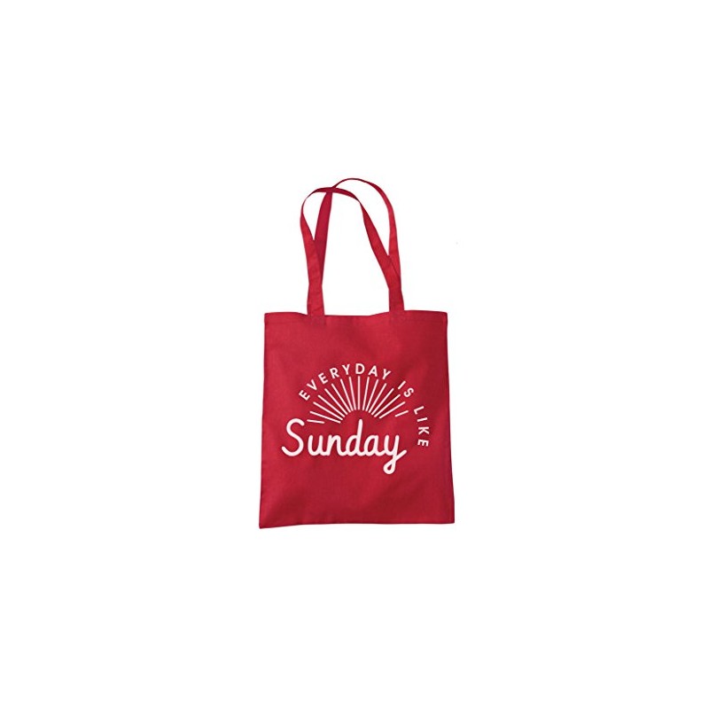 Everyday is Like Sunday Tote Bag - red One Size