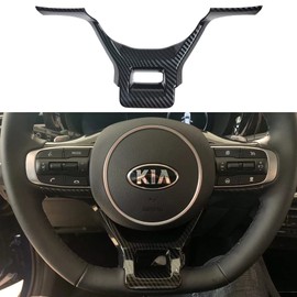 AOKIO Carbon Fiber Style Interior Steering Wheel Trim Decoration Cover for Kia K5 GT GT-Line Accessories 2020 2021 2022 2023 2024 2025 (Not for LX LXS and EX Model)